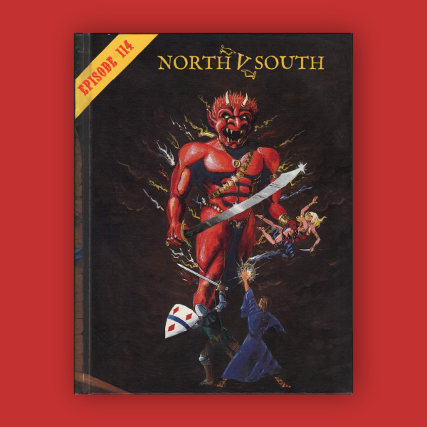 Image of a doctored DM guide book cover. Episode 114 of the North V South podcast