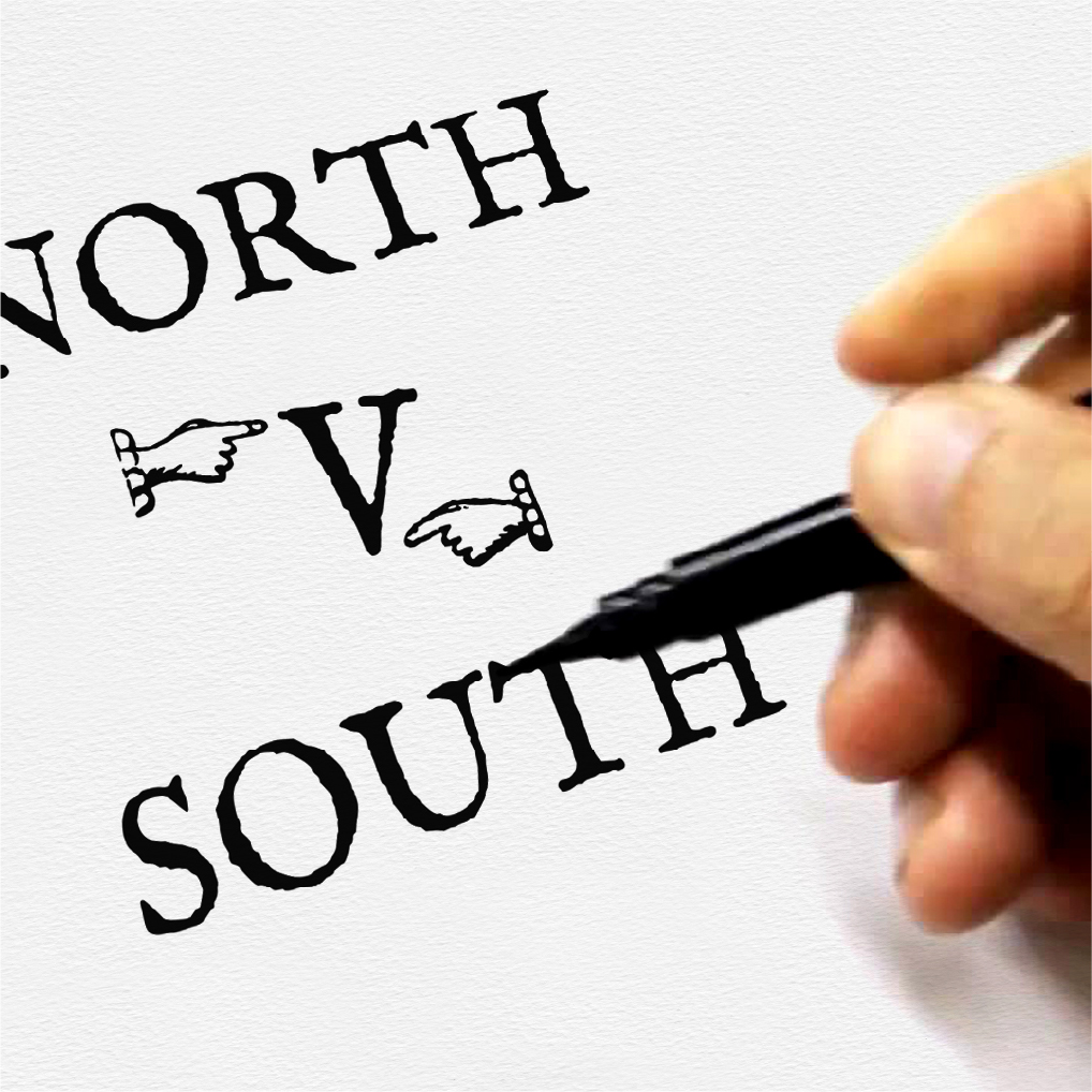 North v South